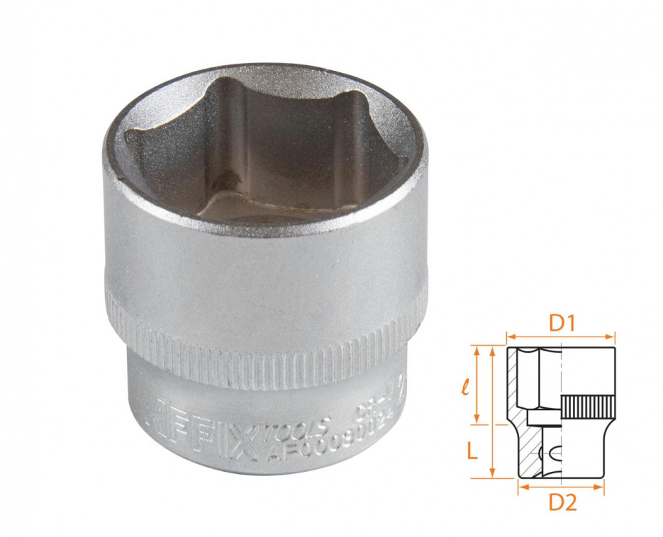 Головка торцевая стандартная шестигранная 3/8", 24 мм AFFIX AF00030024