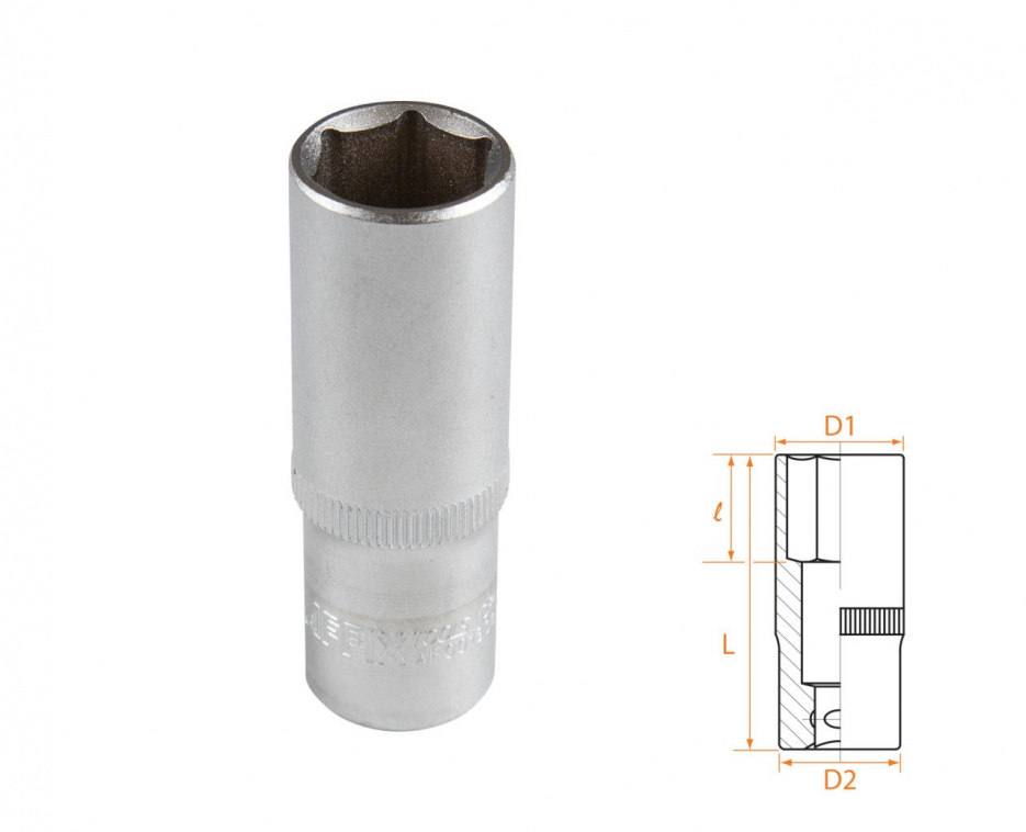 Головка торцевая глубокая шестигранная 3/8", 16 мм AFFIX AF00130016